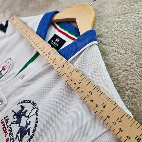 Vintage La Martina Maserati Polo Shirt Official Merchandise White 2004 Mens Sz M - Picture 6 of 14